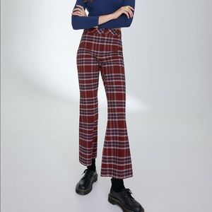 Aritzia Plaid Flare Pants
